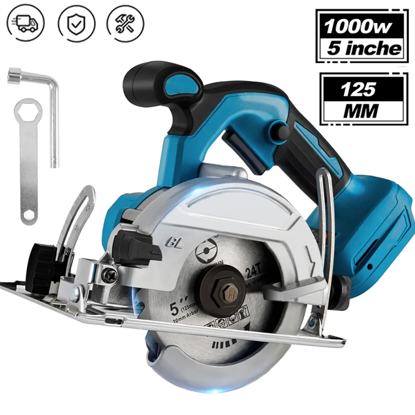 Electric Circular Saw 125mm 0-45° Adjustable