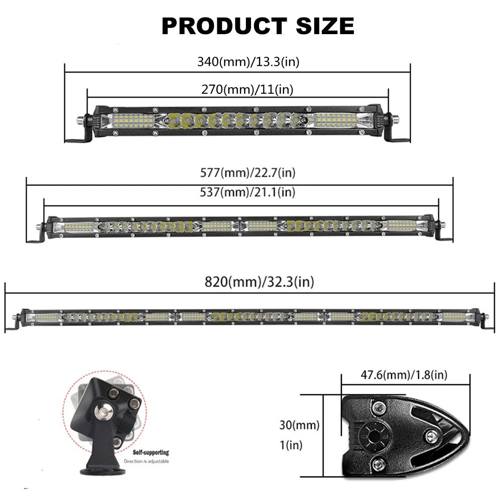 LED Spot & Flood Light Bar – 12V/24V