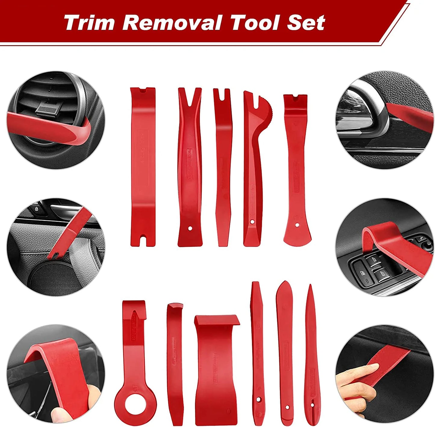 Auto Interior Disassembly Kit - Plastic Trim Removal Tool Set