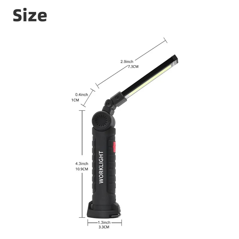 Rechargeable Flashlight With Magnet, Hook, and 5 Lighting Modes