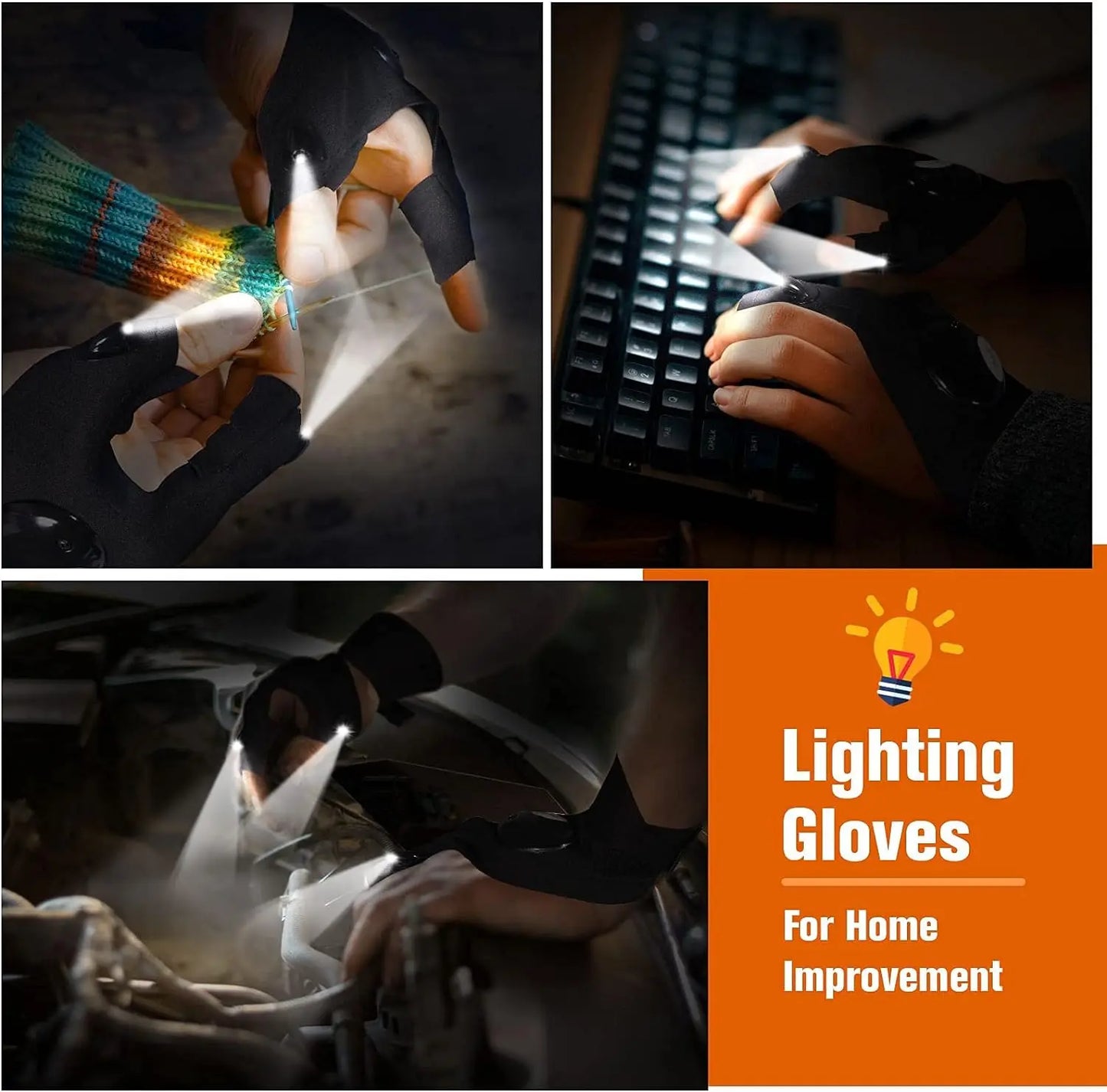 LED Half Finger Glove