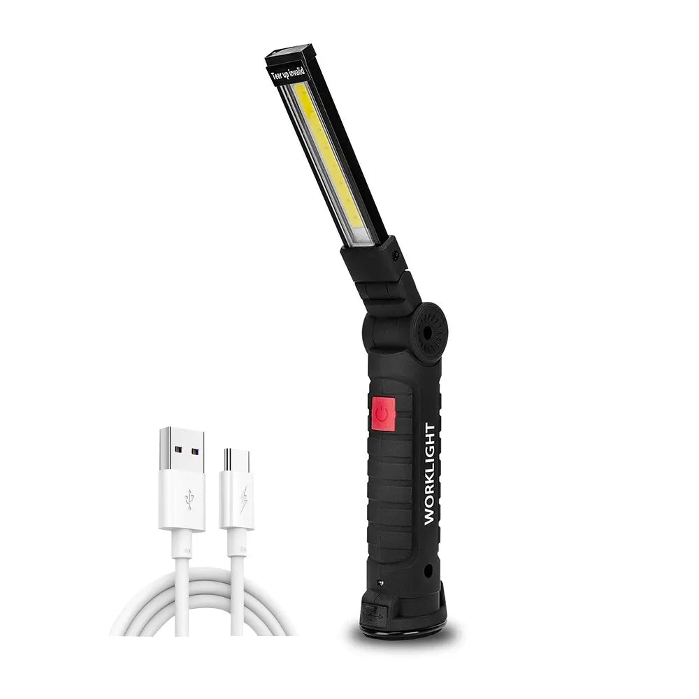 Rechargeable Flashlight With Magnet, Hook, and 5 Lighting Modes