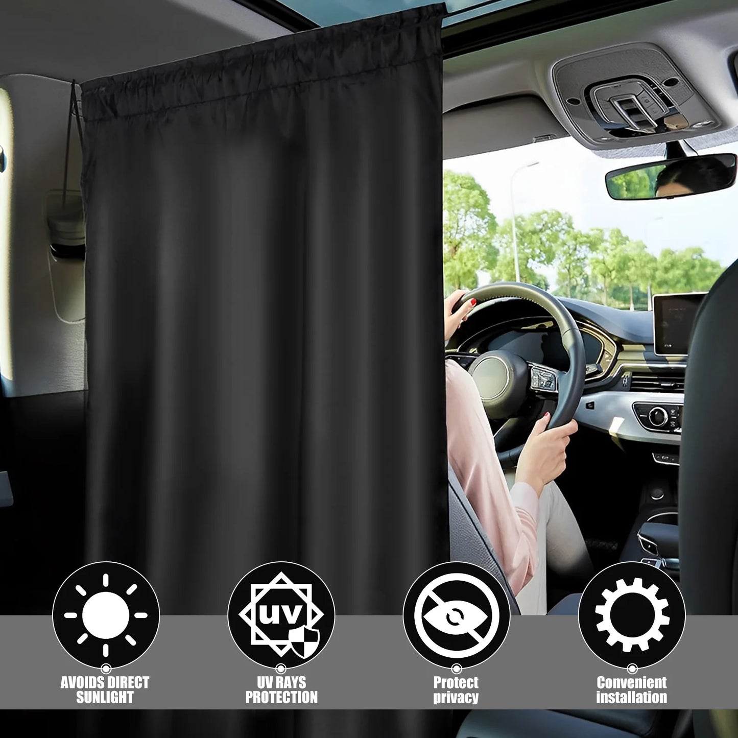 Car Privacy Curtains - Universal Car Divider Curtain